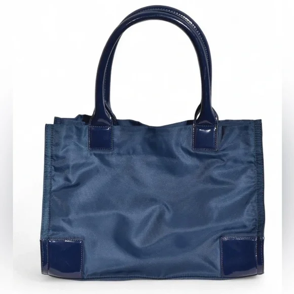 Tory Burch Mini Ella Patent Tote Bag Blue - Picture 3 of 14